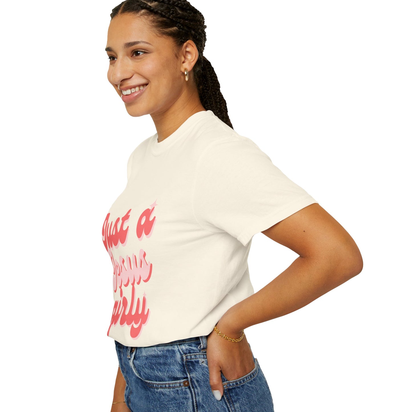 "Just a Jesus Girly" T-Shirt - Garment-Dyed Unisex Tee for Faithful Fashion